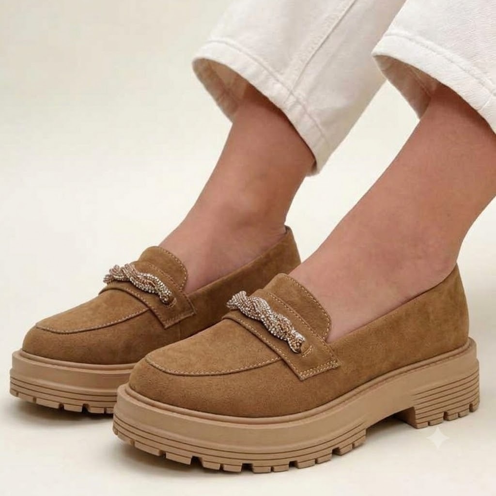 Sapato Feminino Mocassim Tratorado Plataforma Elegante Estiloso e Confortável - Promoção !