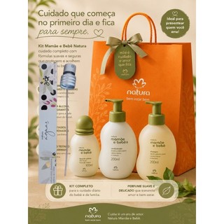 kit Natura Mamãe e bebê Sabonete líquido colônia com válvula e hidratante