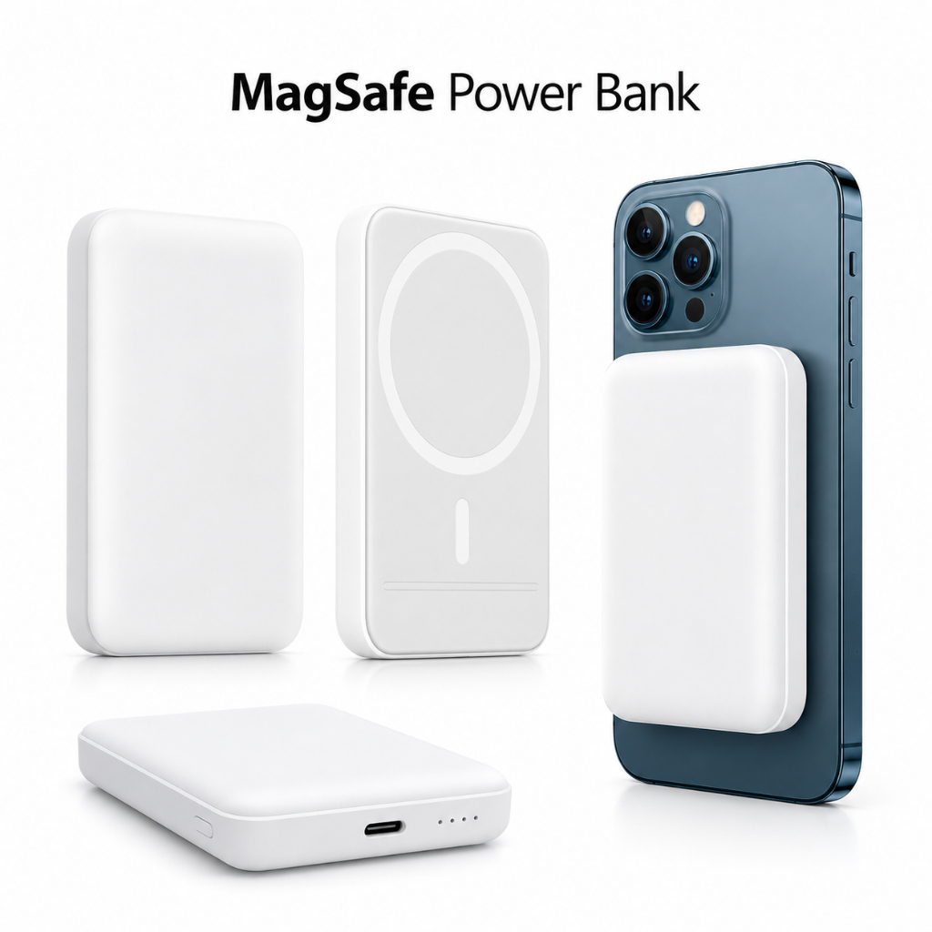 Power Bank Magnético MagSafe 5.000mAh Carregador Portátil Sem Fio Compatível iPhone