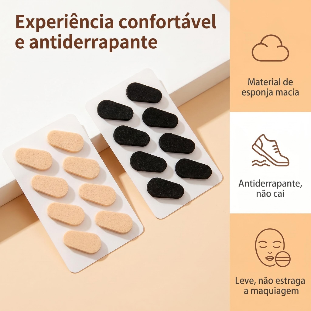 Almofada de Nariz Espuma para Óculos Anti-Deslizante Sem Marcas