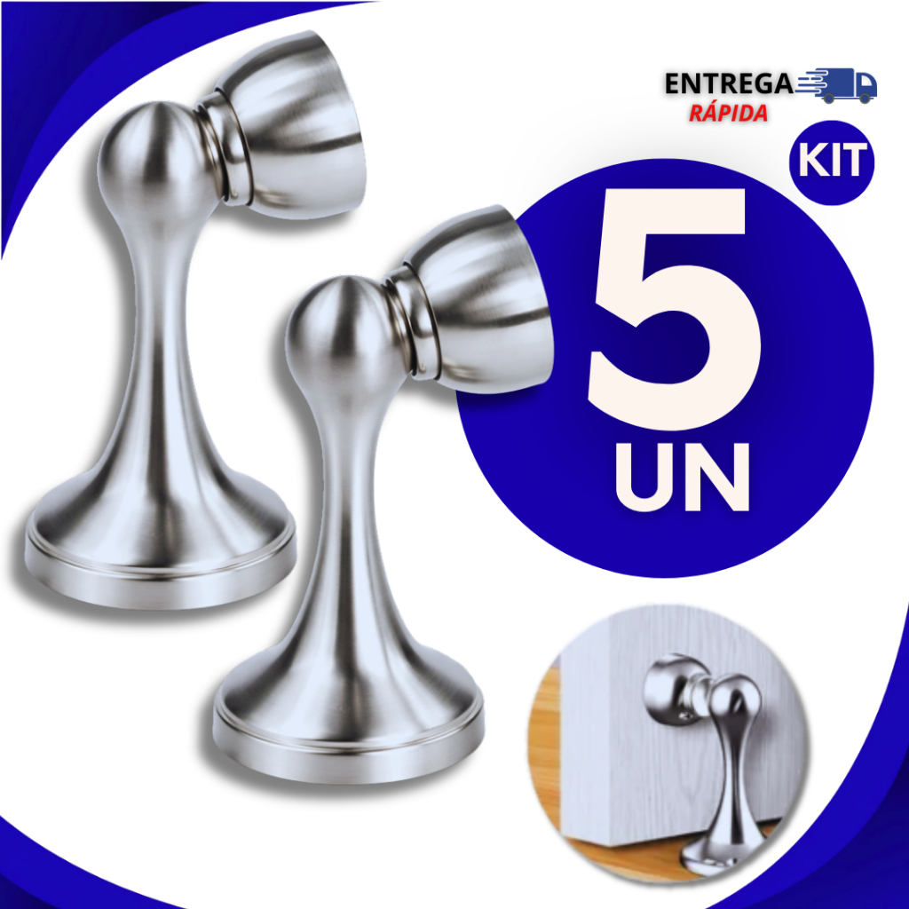 Trava Fixador Magnética de Porta Parede Inox Imã Forte Prendedor Porta Multiuso