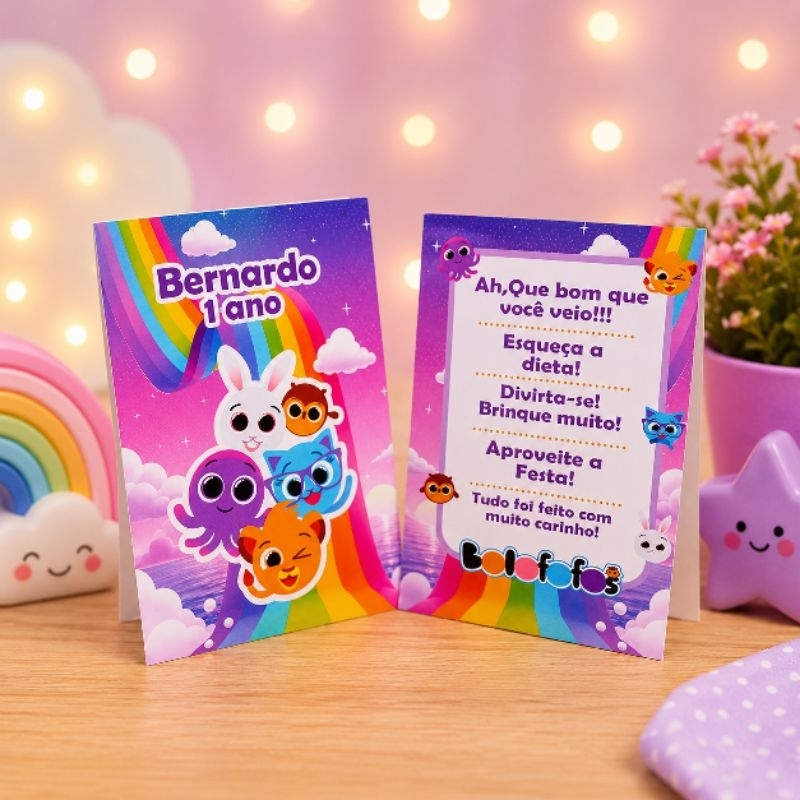 Kit Plaquinha de Agradecimento Bolofofos Roxo Personalizado - Centro deMesa - Lembrancinha - Aniversário - Decoração