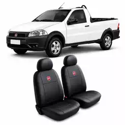Capa Banco Carro Tecido E Couro Fiat Strada Cabine Simples