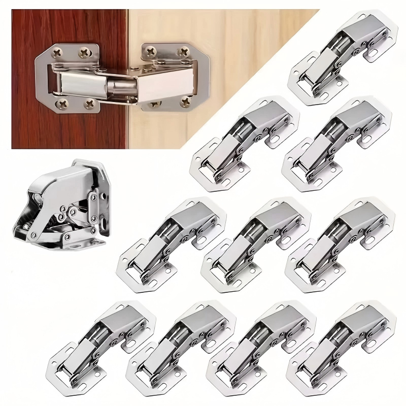 Conjunto Dobradiça De Armário Para Porta Com Furo Sem Perfuração De 90 Graus Hardware Móveis Domésticos