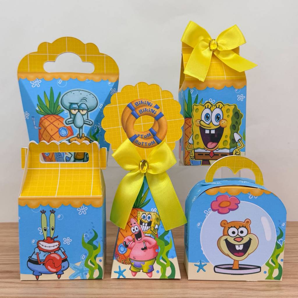 Kit de Caixas Bob Esponja Personalizada /Lembrancinha de Festa /Aniversário