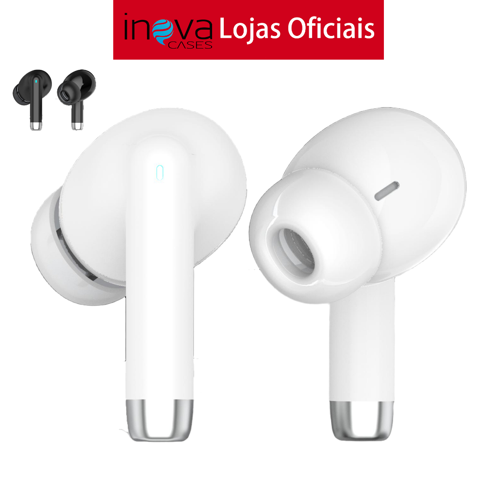 Inova Fone De Ouvido Sem Fio pro4 Com Bluetooth 5.3 TWS touch Aeroporto Esportivo Com Microfone Longa Duração De Bateria