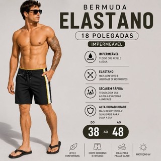 Bermuda Tactel Com Elastano Impermeavel 18"Polegadas do 38 ao 48