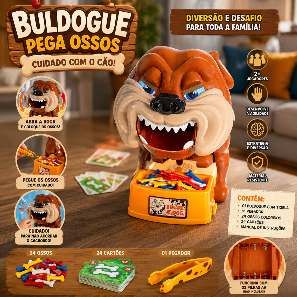 Jogo Infantil Buldogue Pega Ossos Diversao Educativo Quebra Cabeca Interativo Criancas