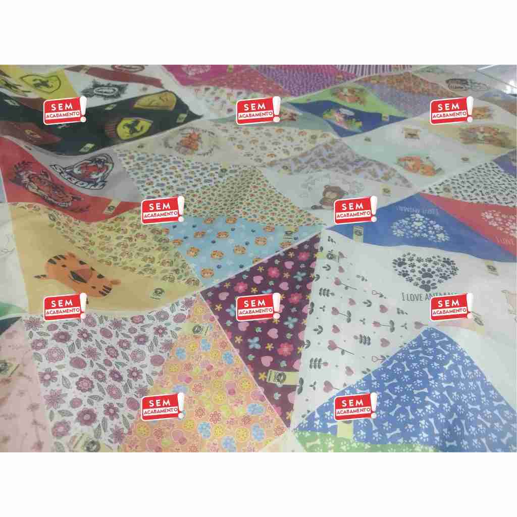 50 Bandanas Tamanho P Sem Acabamento Estampas Variadas Pet Shop Cachorro