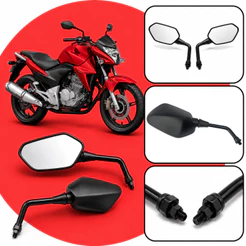 Par Retrovisor Moto Honda Cb 300 Cb 300r 2009 À 2015 Lente Convexa Modelo Original