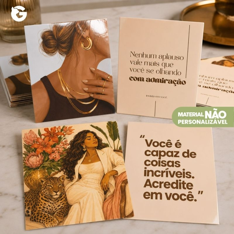 Cartão - Frase Mulher - 9x10cm - Papel 300g