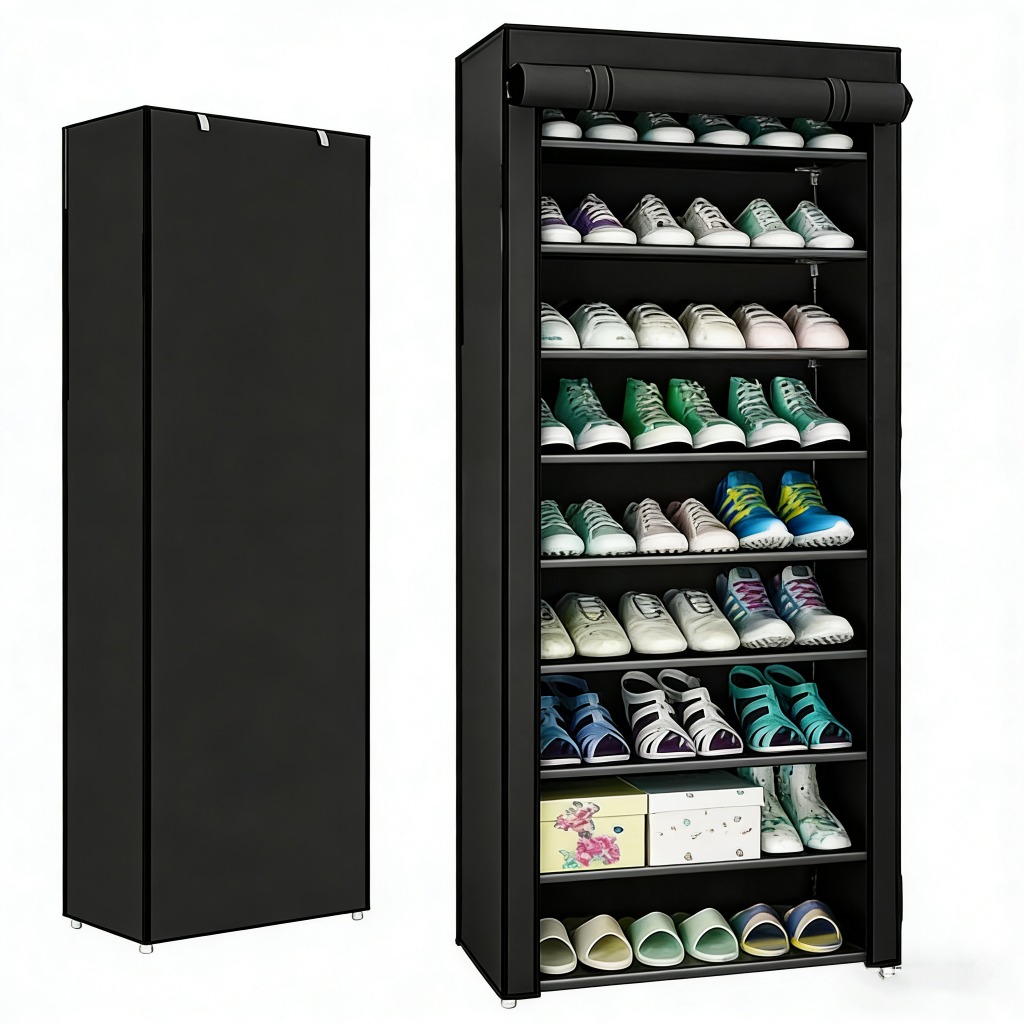 Sapateira Prateleira Calçados 9 Andares 27 Sapatos Organizador Desmontável Vertical Porta — imagem 2 de 2
