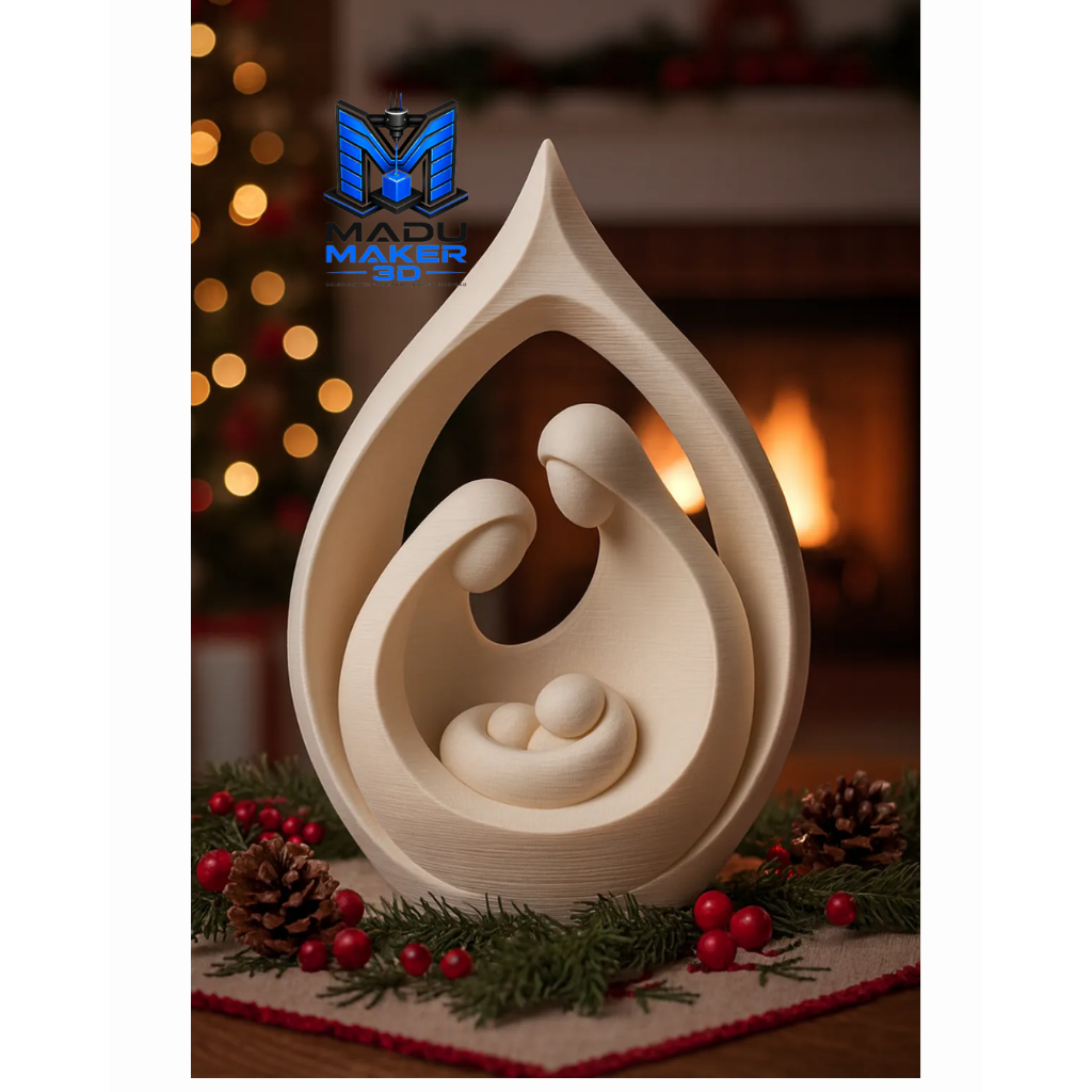 Sagrada Família Decorativa em Impressão 3D | Escultura Religiosa Moderna | Presente Cristão | Decoração para Lar