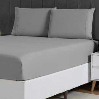 Jogo De Lençol 400 Fios Micropercal 3 Peças Cama Casal Queen King Solteiro Elástico Toque…