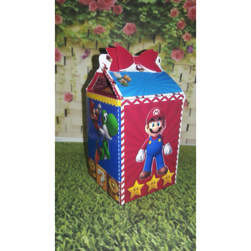 10 Caixinhas Personalizadas Super Mário | Lembrancinhas | Com Nome e Idade | Com Aplique 3D | Festa Infantil