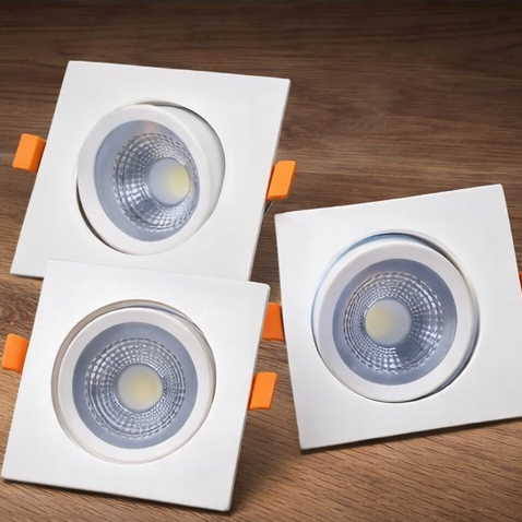 Kit 3 Spot Led 7W Luminária Quadrado Branco Frio Embutir Bivolt