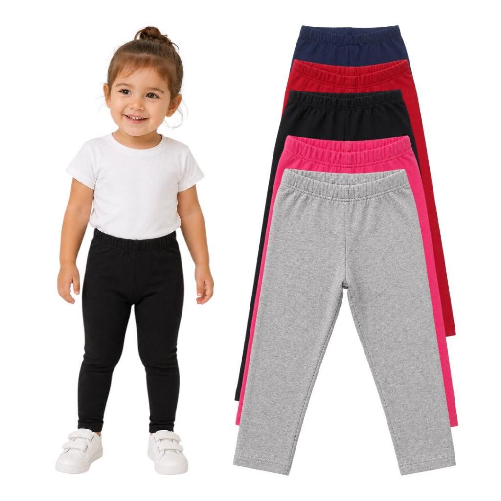 Kit 3 Calça Legging Escolar Sortida Feminina Menina Roupa Conjunto  Bebe Infantil Juvenil Meia Estação Lisa Promoção