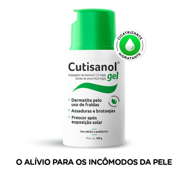 Cutisanol gel 100g hidratante cicatrizante adulto criança infantil assaduras dermatites