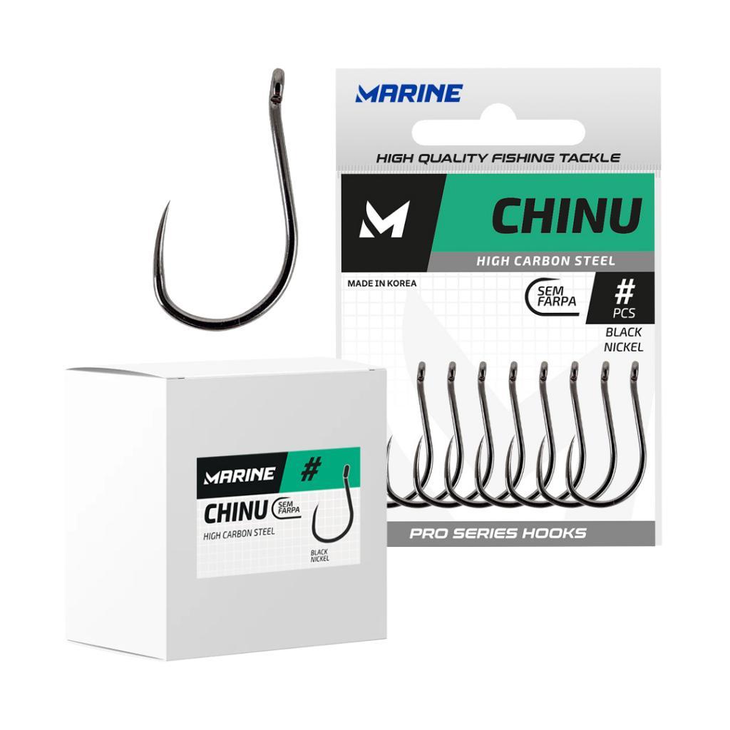 Anzol Chinu Sem Farpa Black Nickel Marine Sports Original Caixa Ou Cartela Pesqueiro