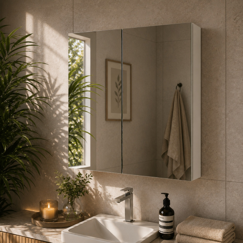 ESPELHEIRA DE BANHEIRO NATURE 75CM ESTILARE ESP4010 BRANCO LS