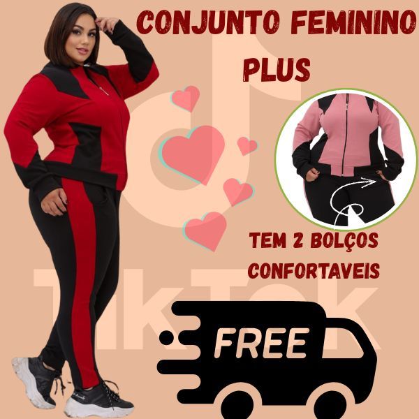 conjunto feminino inverno plus size casual