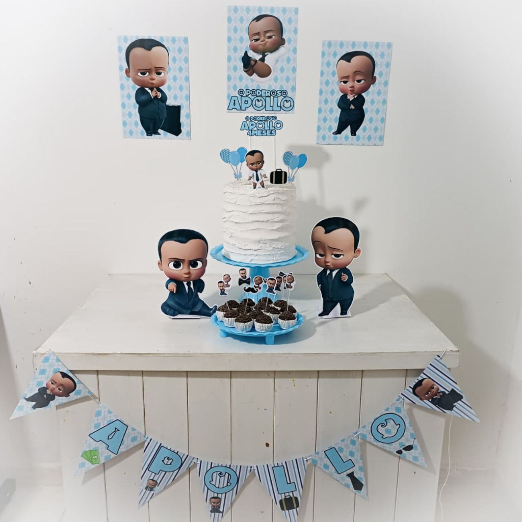 Kit Festa O Poderoso Chefinho moreno Personalizado | Só Um Bolinho | Festa em Casa | Aniversário Infantil lembrancinhas