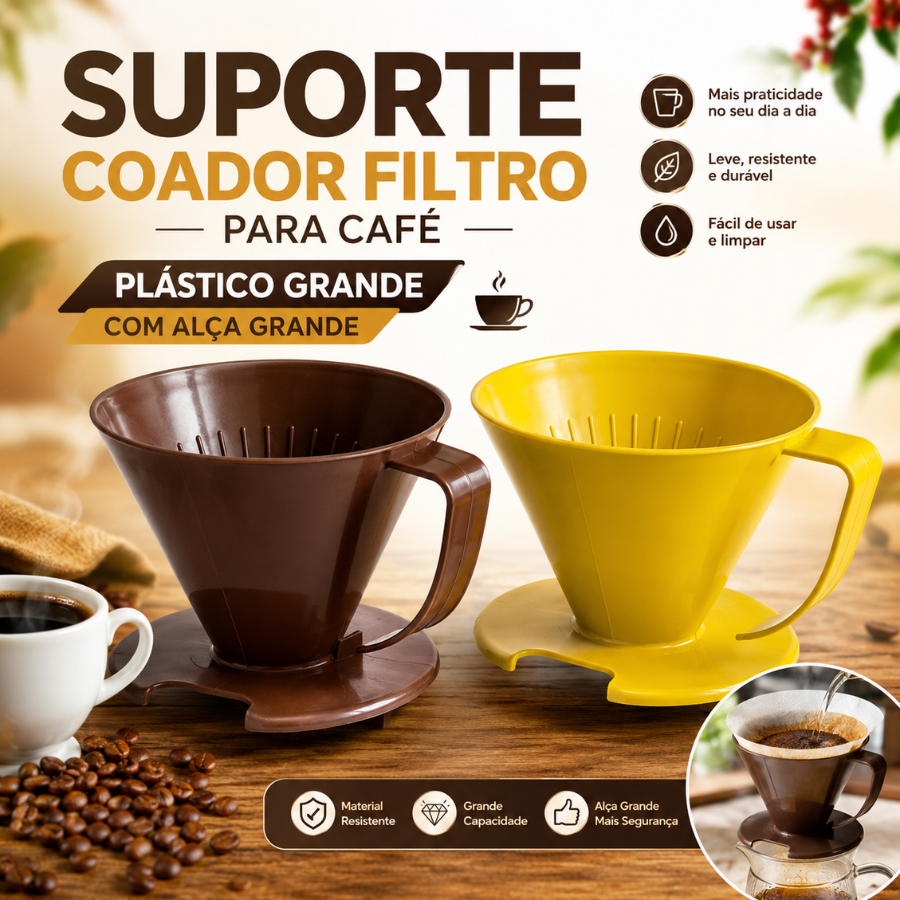 Suporte De Filtro P/ Café Grande Com Alça Grande