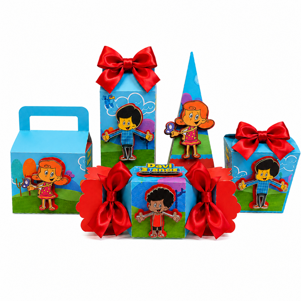 Kit Festa 3 Palavrinhas só- Lembrancinhas festa - Papelaria Personalizada  -Festa infantil - caixinhas personalizada