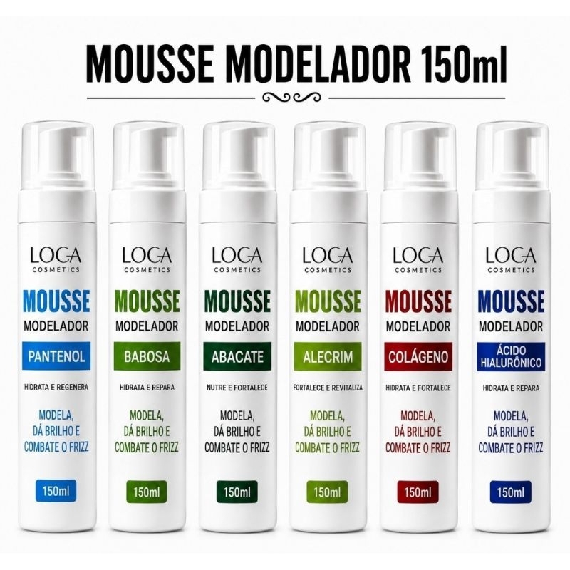 Mousse Modelador Profissional de Cabelos Loca Cosmetics 150ml