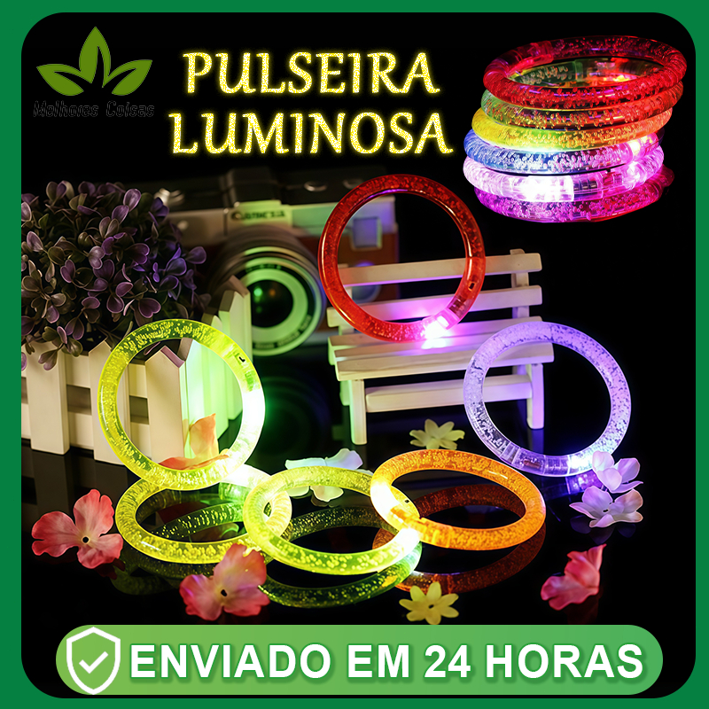 5/10 Unidades Pulseira Led Neon Alto Brilho Coloridas Carnaval Casamento Eventos Aniversarios