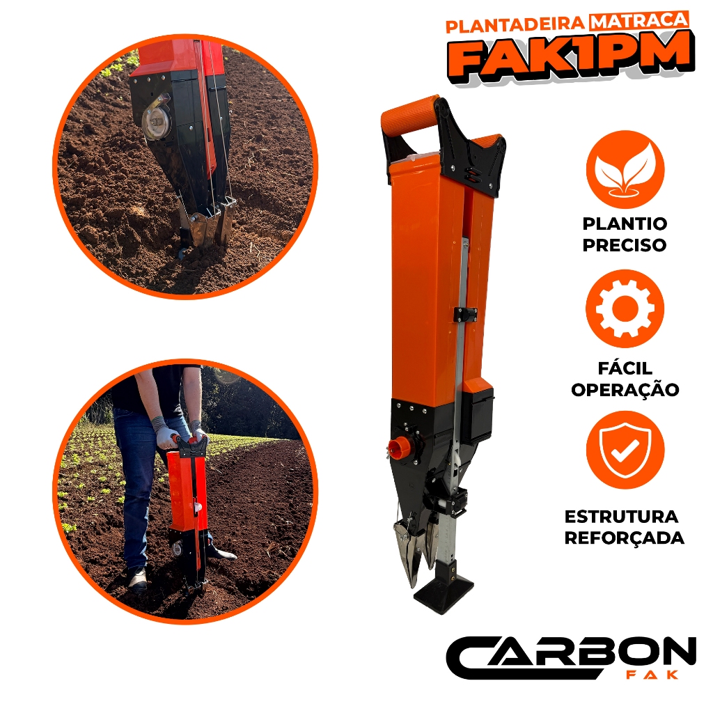 Plantadeira Adubadeira Semeadeira Semente + Adubo - Automática Matraca Carbon Fa