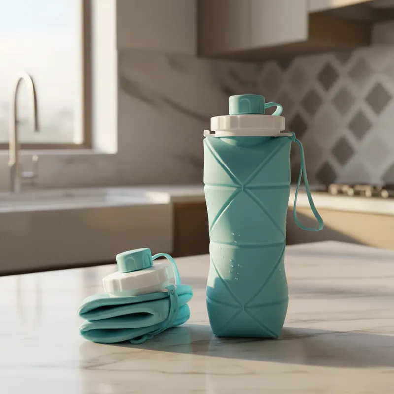Garrafa Retrátil Silicone 600ml Collapsible Flexível