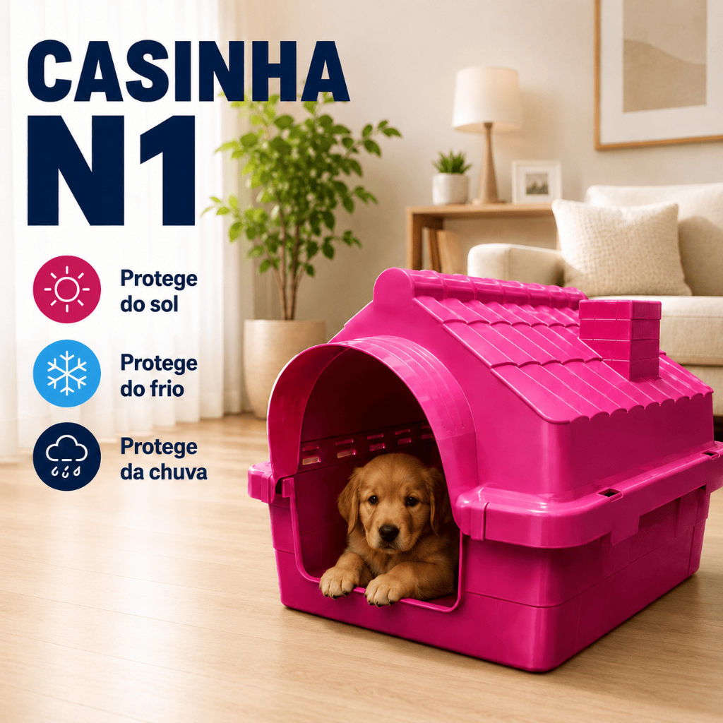 Casinha Casa Cama Cachorro Filhote Gato Pequeno N1 Casa Pet Com Proteção Raios UV Desmontável