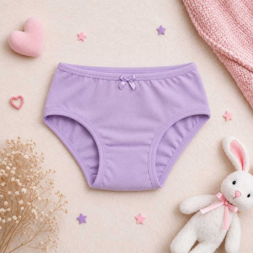 Calcinha Infantil Feminina Algodão Macio Com Lacinho Estampadas Sortidas Kit 3