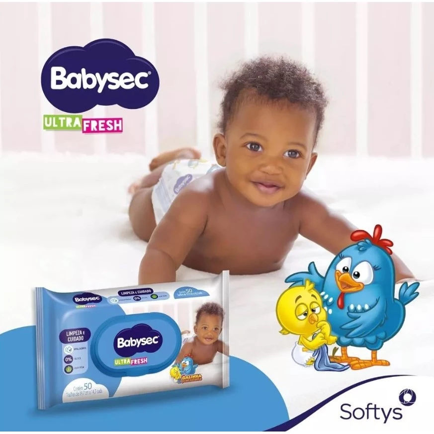Lenços Umedecidos Babysec Galinha Pintadinha.
