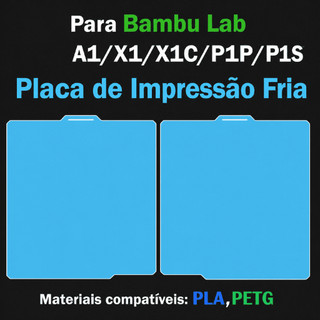 Placa de Impressão para Impressora 3D Bambu Lab A1/P1S 256x256mm - Vários Modelos