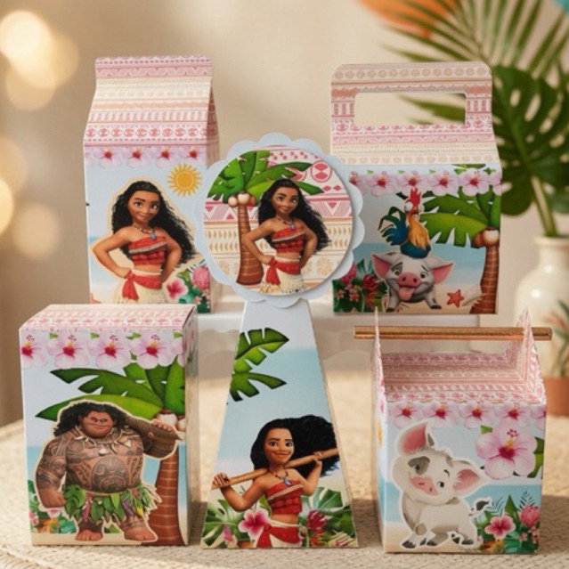 Caixinhas MOANA- Caixinhas lembrancinha e decoração de aniversário - Pegue e Monte