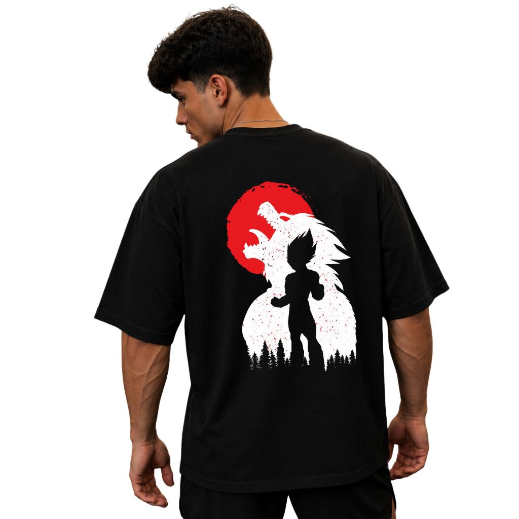 Camiseta Camisa Oversized Top para Academia Musculação Majin Boo Streetwear 100% Algodão Estilo Confortável Larga Casual