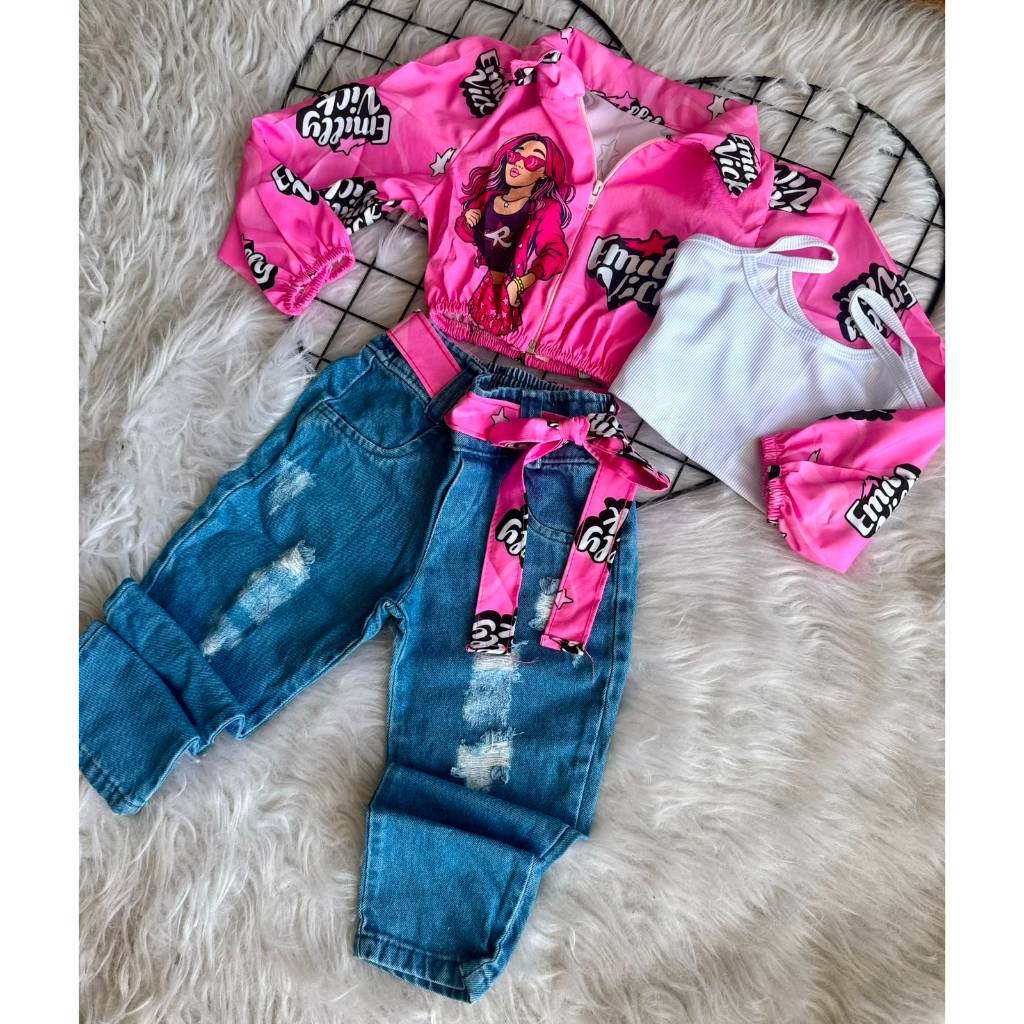 Conjunto infantil menina Emilly jaquetinha 4 peças — imagem 2 de 2