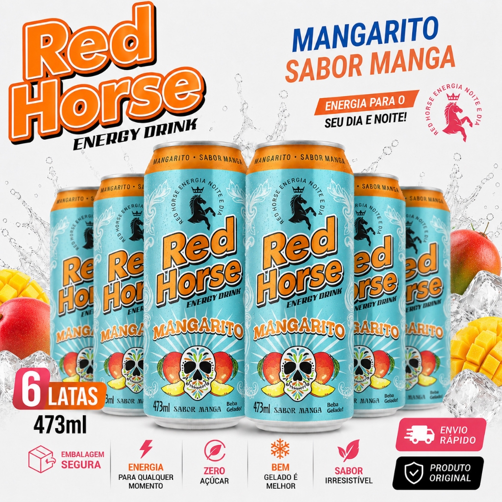 Red Horse Mangarito 473ml Pack 6 12 24 Latas Energético