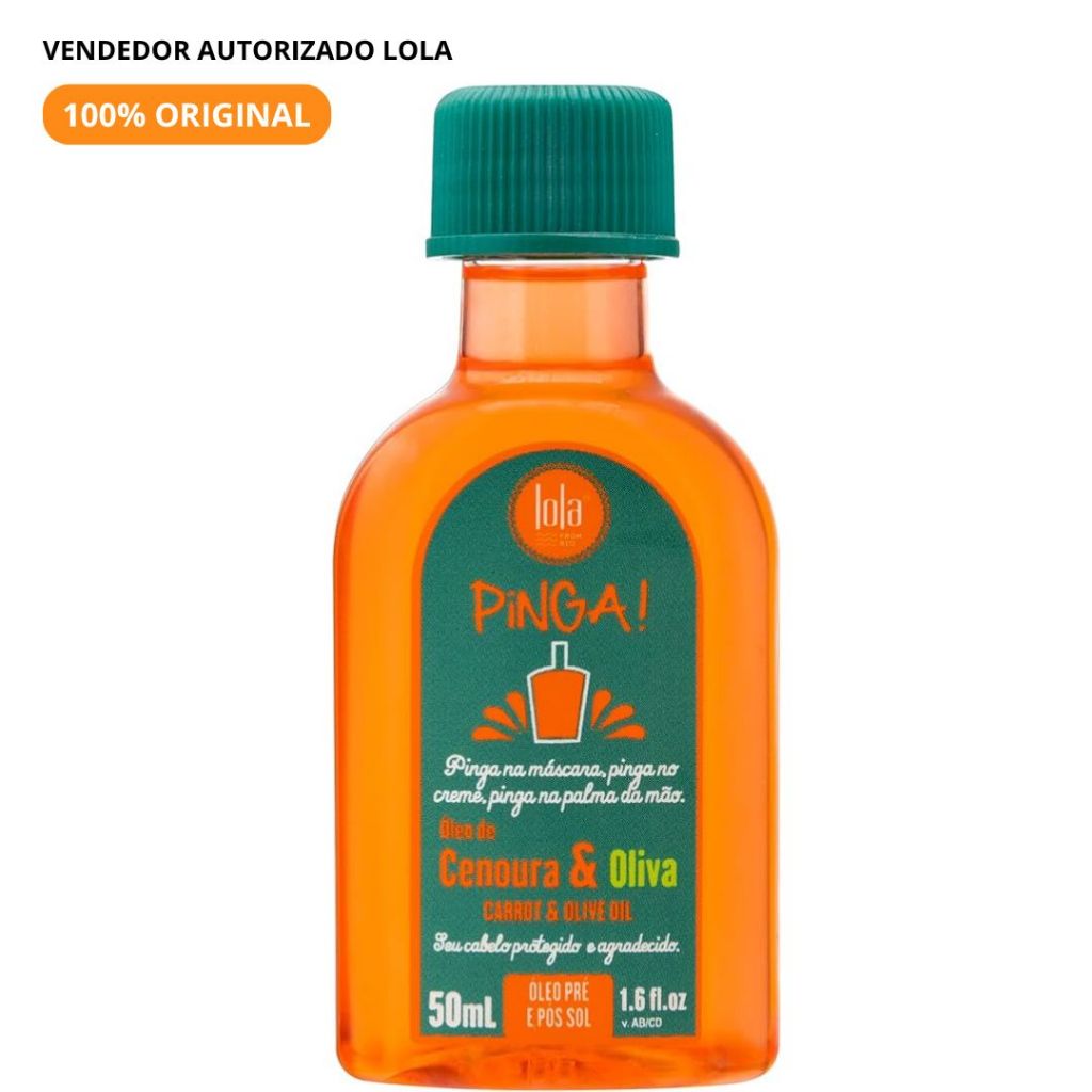 Óleo Multifuncional Pinga Cenoura & Oliva Pré e Pós Sol Lola Cosmetics 50ml