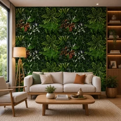 Placa 40x60 Jardim Vertical Verde Planta Flores Artifical Folhagem Buxinho