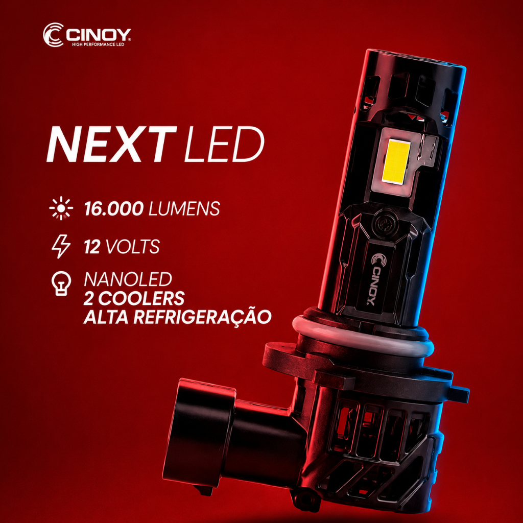 Lâmpada Ultra Led H11 H8 H9 H4 H7 Hb3 Hb4 CINOY NEXT 16.000 Lumens 6000k