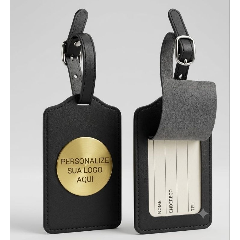 Chaveiro TAG De Couro Sintético Identificador Com Tirinha e Fivela – Personalizada