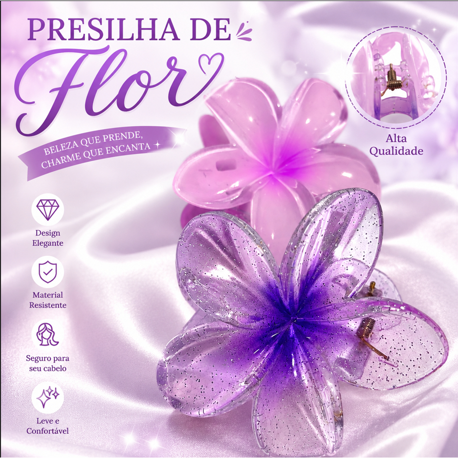 Piranhas de flor prendedor de cabelo 8cm - Envio Rapido