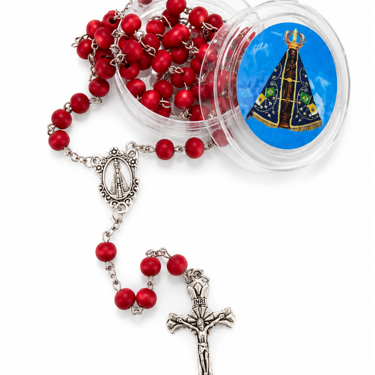 Terço Perfumado Nossa Senhora Aparecida Madeira Católico Lembrança Religiosa Presente