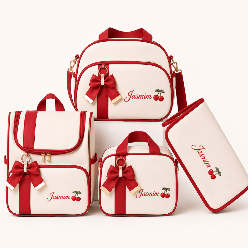 Kit Bolsa Maternidade Luxo Personalizado Com Nome Bordado E Material Impermeável Térmico