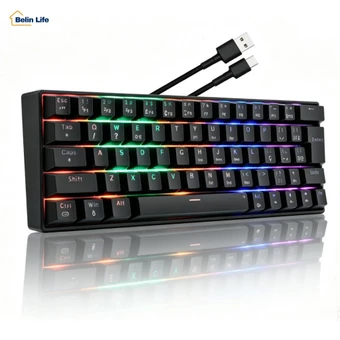 Teclado Mecanico Gamer 60% Knup KP-TE152 63 Teclas ABNT2 Switch Blue RGB