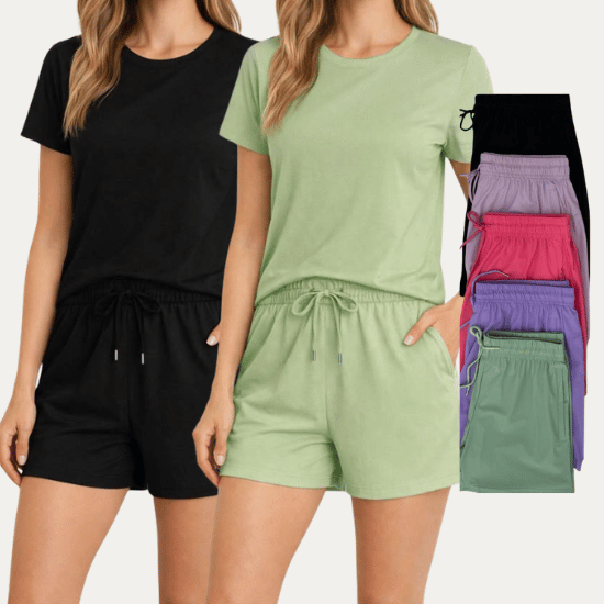 Conjunto Feminino Poliamida Short Com Elástico Premium P ao GG | Academia
