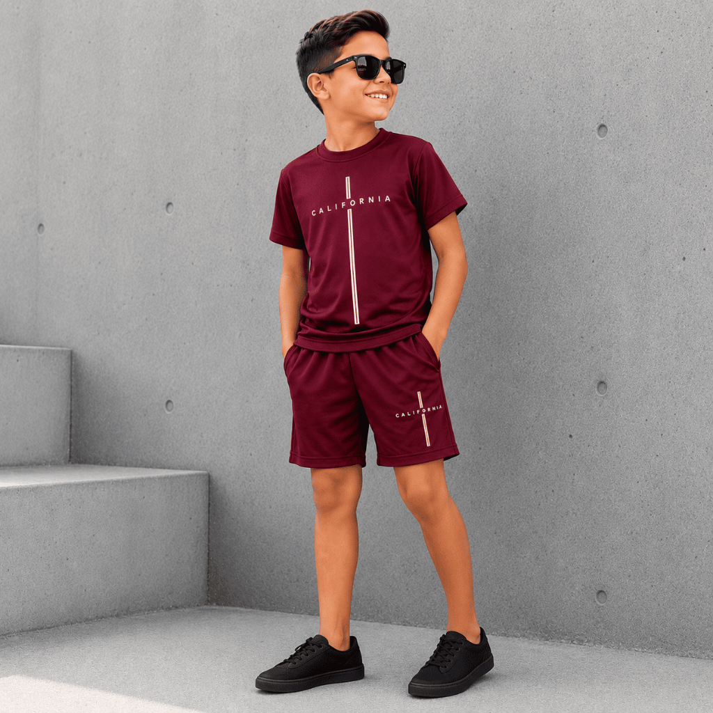 Conjunto Infanto Juvenil Masculino Kit Camisa E Bermuda Dry Fit